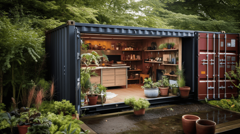 shipping container garden shed