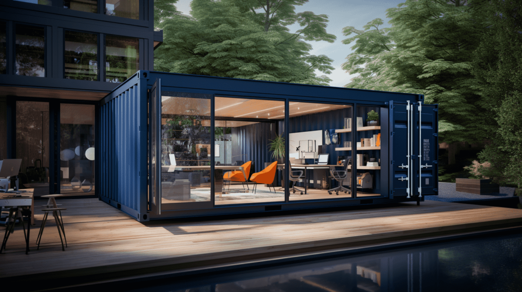 shipping container home office extension