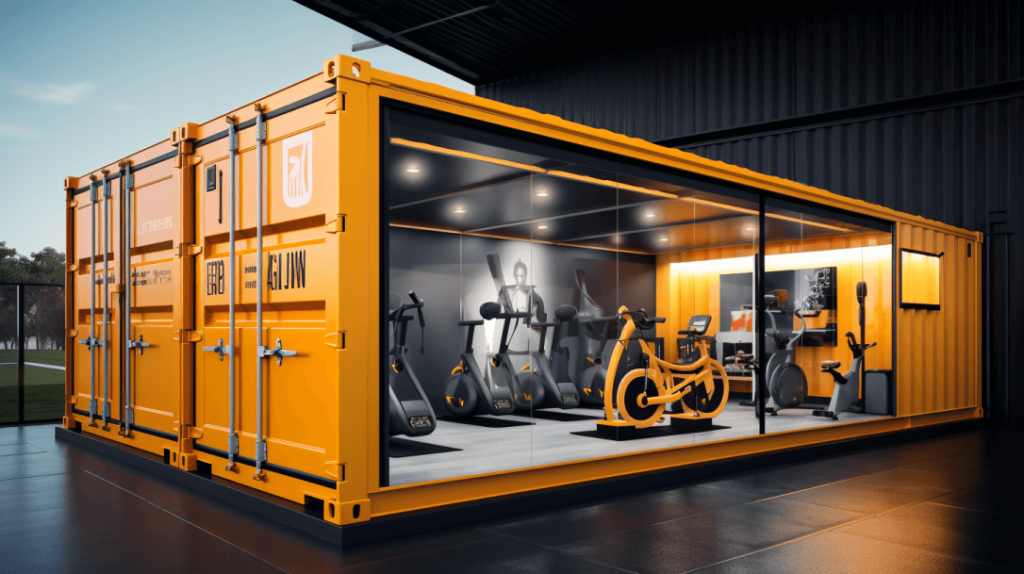 Shipping container workout discount room