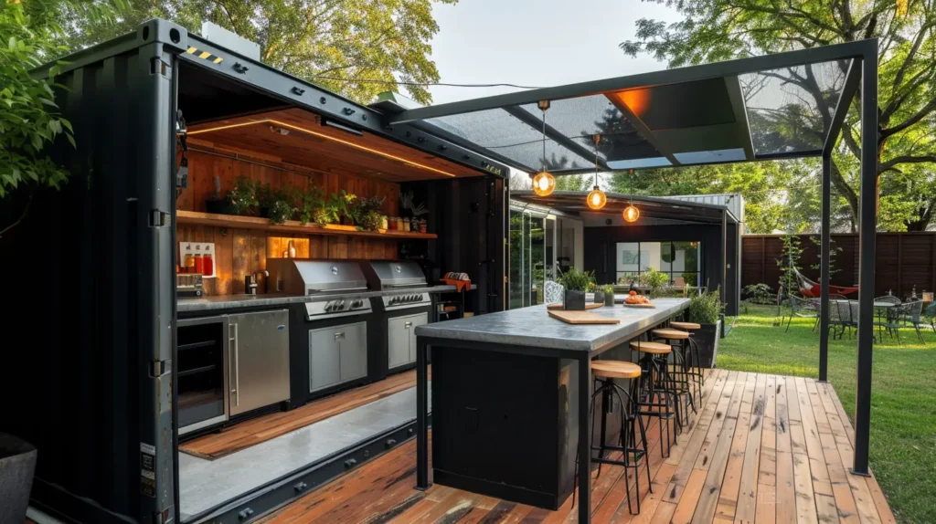 outdoor shipping container kitchen