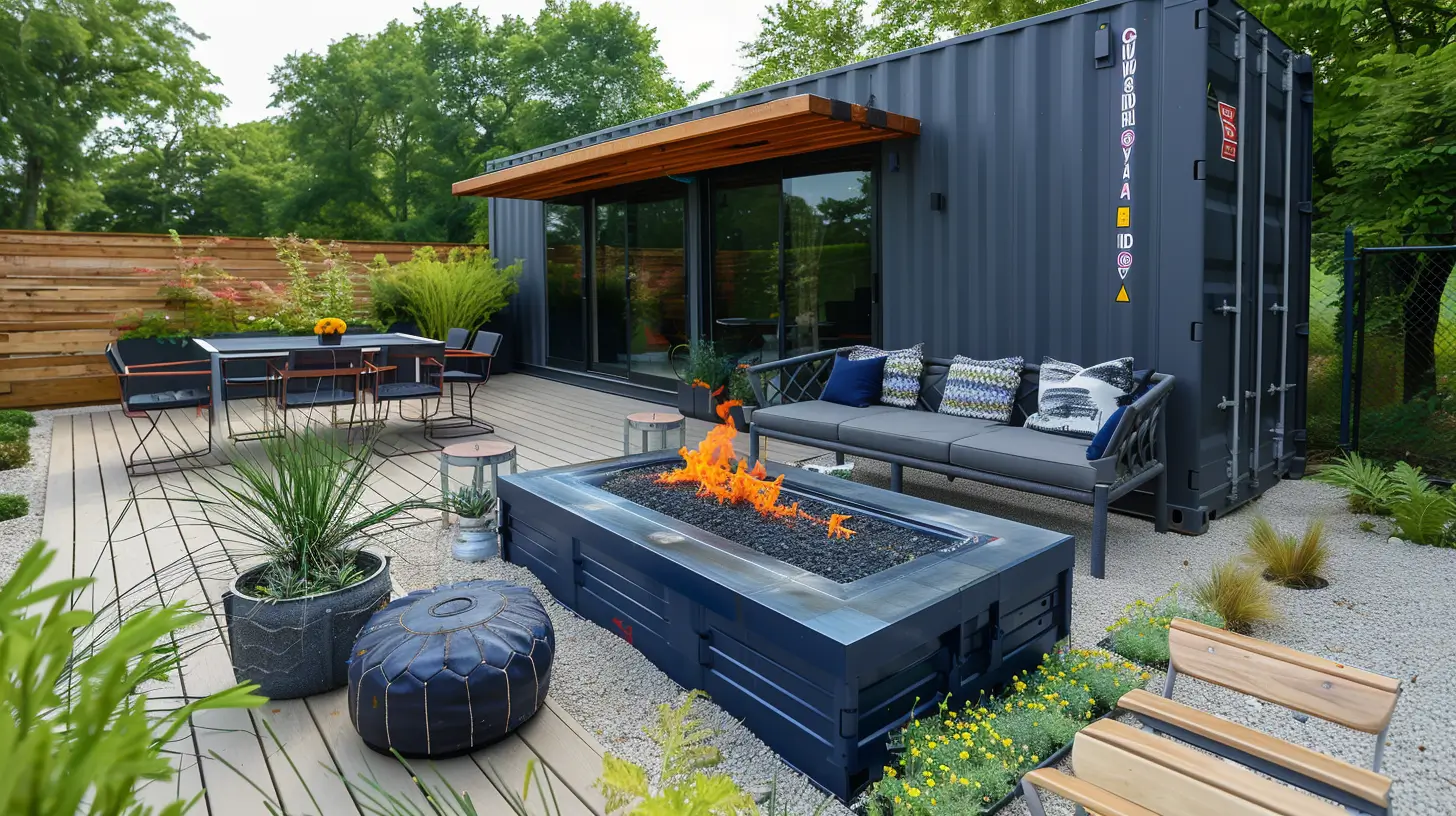 backyard shipping container hangout