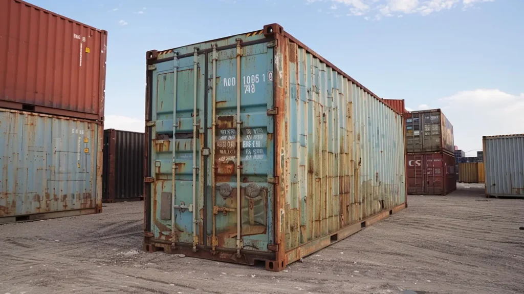 Slightly rusty used shipping container