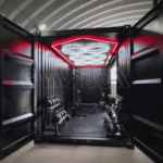 Converted shipping container gym